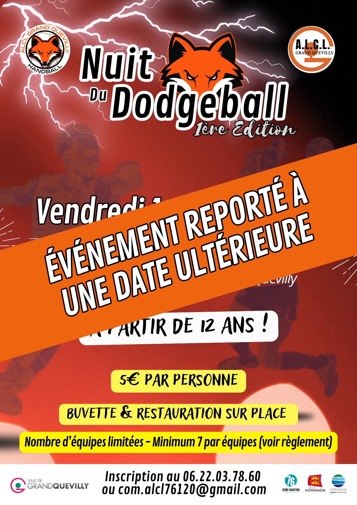 Nuit du Dodgeball reporté - ALCL Handball